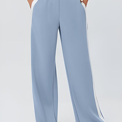 Side Striped Wide Leg Pants