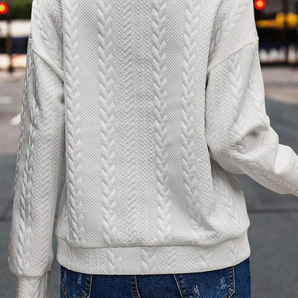 Half Zip Drop Shoulder Long Sleeve Sweatshirt