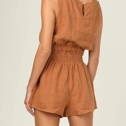 Round Neck Sleeveless Top and Shorts Set