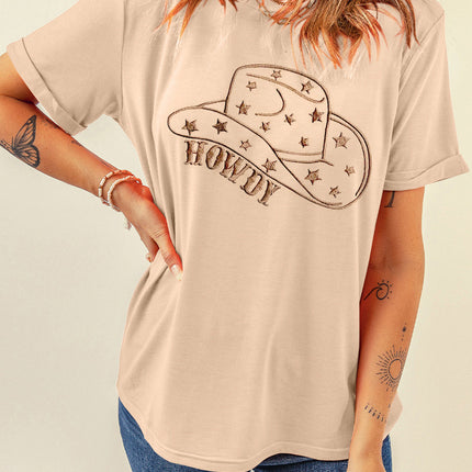 Hat Graphic Round Neck Short Sleeve T-Shirt - Vickie Lynn's