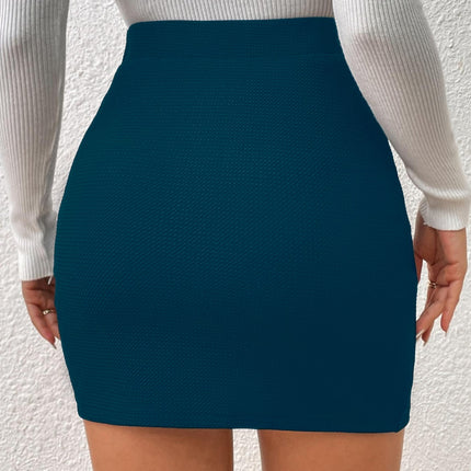 Ruched Elastic Waist Skirt