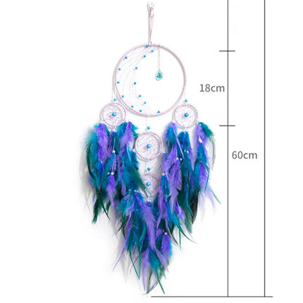 2023 New Dream catchers Retro 5 Ring Dream Catchers Home Decoration Indians Natural Stone Tree of Life Dreamcatcher Wall Hanging