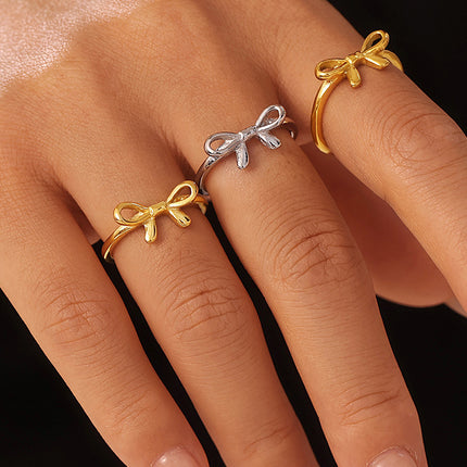 Stainless Steel Bow Ring