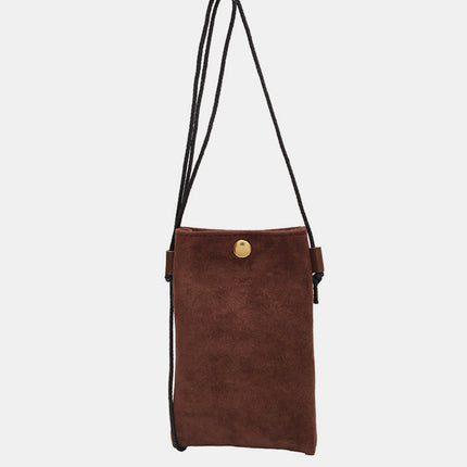 Suede Snap Down Crossbody Bag