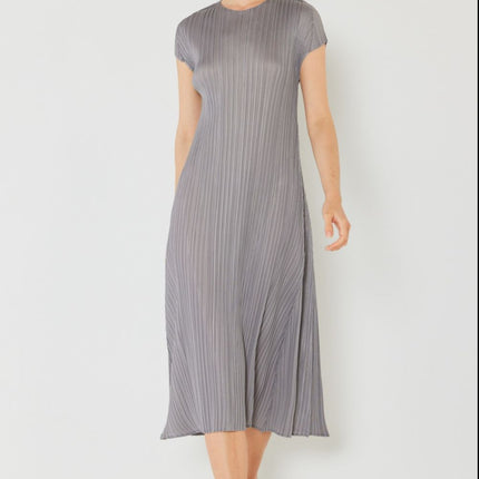 Marina West Swim Pleated Cap Sleeve A-Line Dress