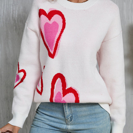 Angel Wings Heart Round Neck Long Sleeve Sweater