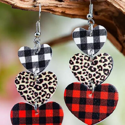 Printed PU Leather Dangle Earrings