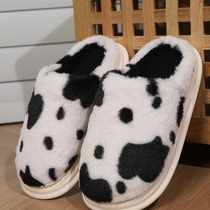 Animal Print Faux Fur Slippers