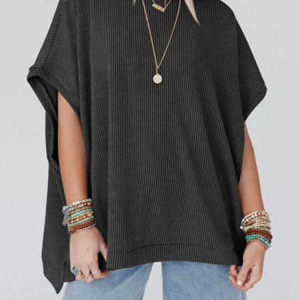 Lovelet Texture Round Neck Short Sleeve T-Shirt