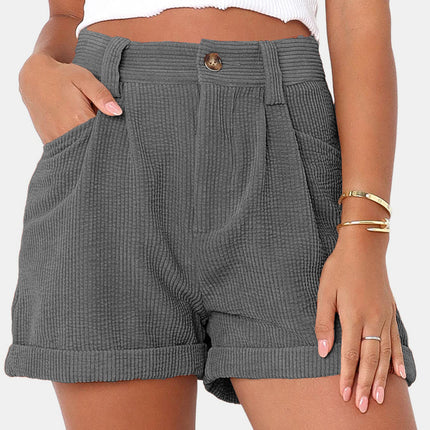 Full Size High Waist Shorts with Pockets