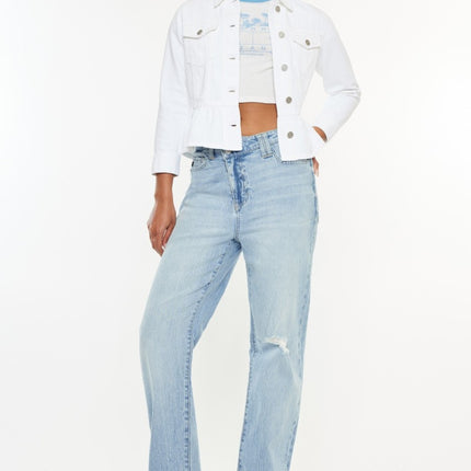 Kancan Distressed High Waist Straight Jeans