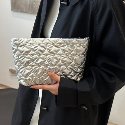 Ruched Heart Clutch with Zipper