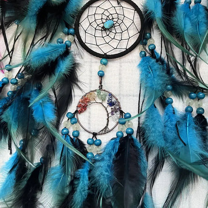2023 New Dream catchers Retro 5 Ring Dream Catchers Home Decoration Indians Natural Stone Tree of Life Dreamcatcher Wall Hanging