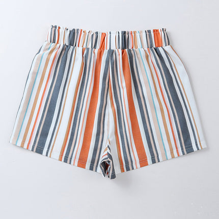 Striped Elastic Waist Shorts