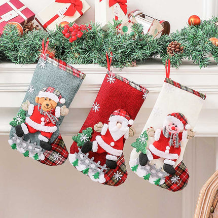 4-Pack Plaid Christmas Stockings