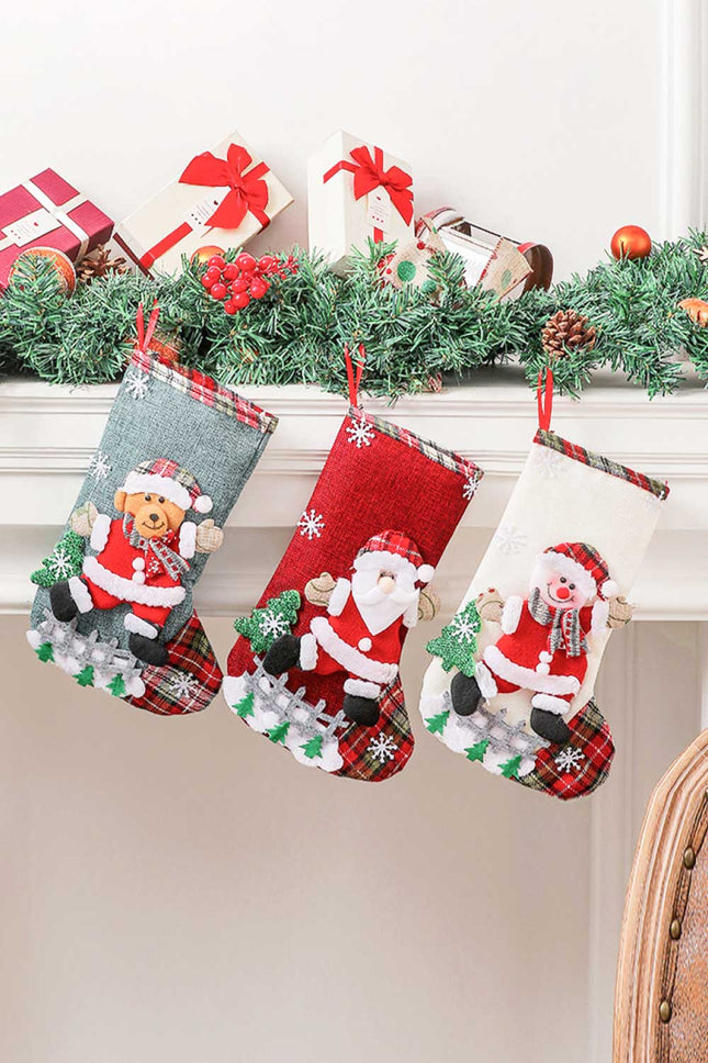 4-Pack Plaid Christmas Stockings