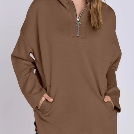 Quarter Zip Long Sleeve Hoodie