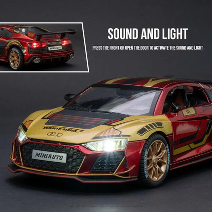 MINI AUTO 1:24 Simulation AUDI R8 IRON Alloy Sport Cars Toy Diecasts Vehicles Metal Model Car Decoration For Kids Gift Boy Toy