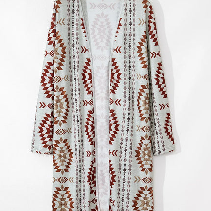 Geometric Open Front Long Sleeve Cover Up - Vickie Lynn's