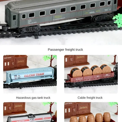 Simulation Electric Train Model with Track Railway Toys Battery Operated Classical High-speed Rail train toys for children