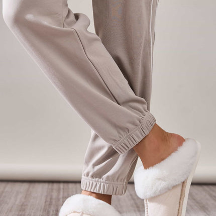 Faux Fur Round Toe Slippers