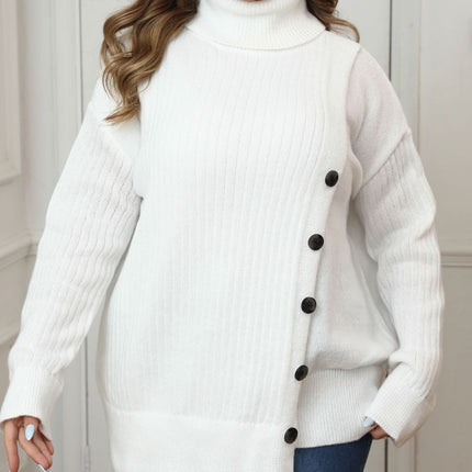 Plus Size Turtleneck Long Sleeve Sweater