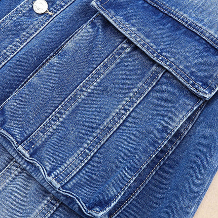 Collared Neck Button Up Denim Jacket