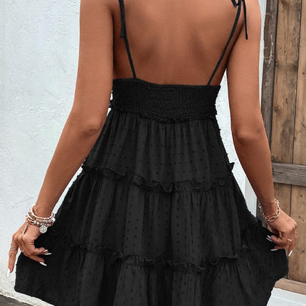 Frill Spaghetti Strap Tiered Dress