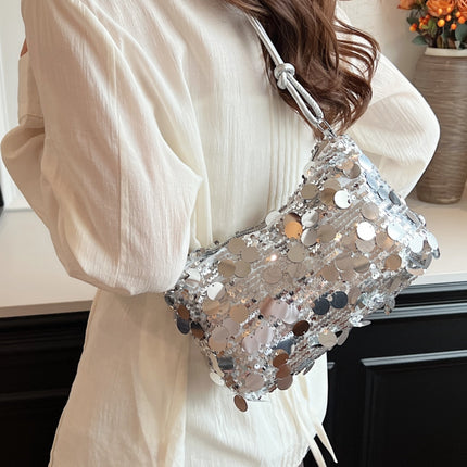 Sequin Knotted Straps Shoulder Bag