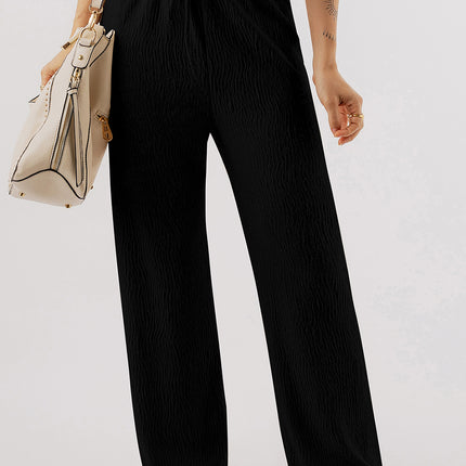 Textured Straight Leg Pants