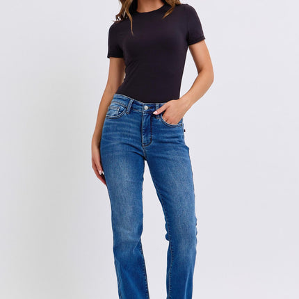 Judy Blue Full Size Mid-Rise Bootcut Jeans with Pockets