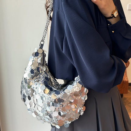 Sequin Chain Crossbody Bag