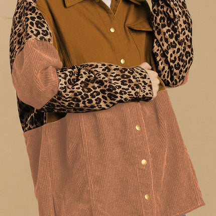 High-Low Leopard Snap Down Shacket