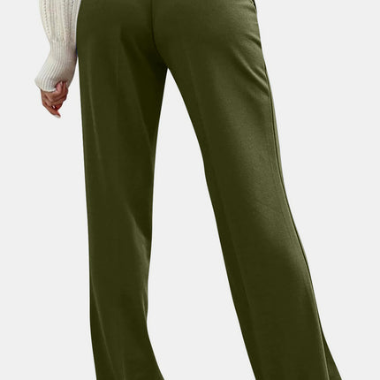 Decorative Button High Rise Pants