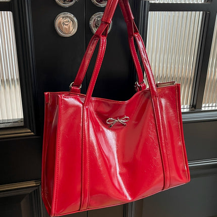 PU Leather Bow Shoulder Bag