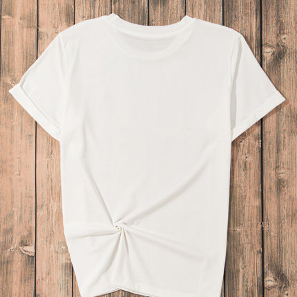 Star Round Neck Short Sleeve T-Shirt