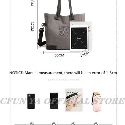 CFUN YA Trend Canvas Tote Bags For Women Female Shoulder Bag Messenger Pack Large Top Handle Bag Handbags Mummy Bolsa Feminina - Vickie Lynn's