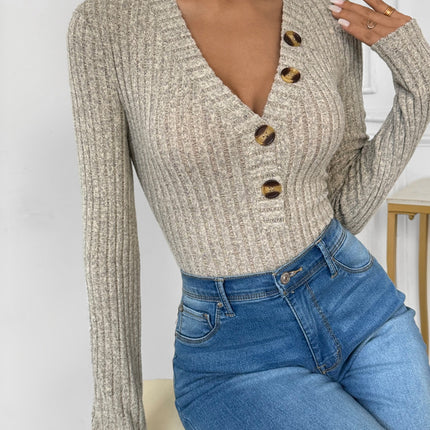 V-Neck Long Sleeve Bodysuit