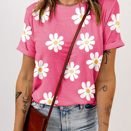 Printed Round Neck Short Sleeve T-Shirt