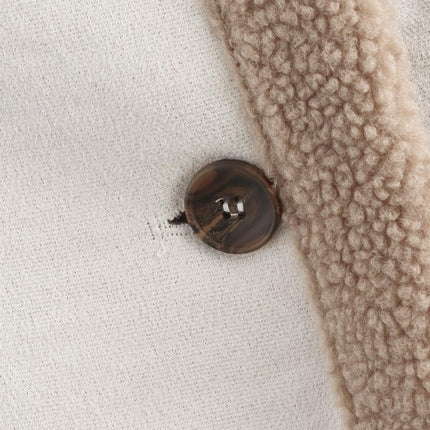 Fuzzy Collared Neck Long Sleeve Jacket