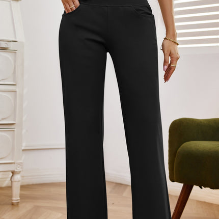 High Waist Wide Leg Pants with Pockets