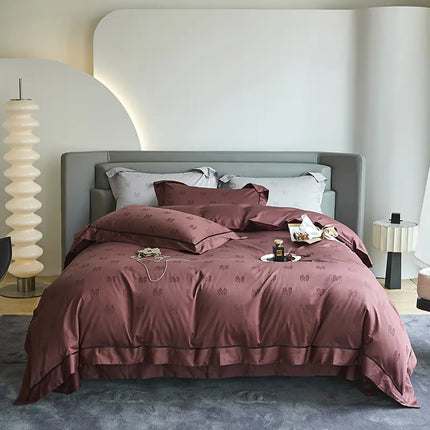 New 1000TC Egyptian Cotton Bedding Sets Luxury Jacquard Duvet Cover Flat sheet Pillowcase