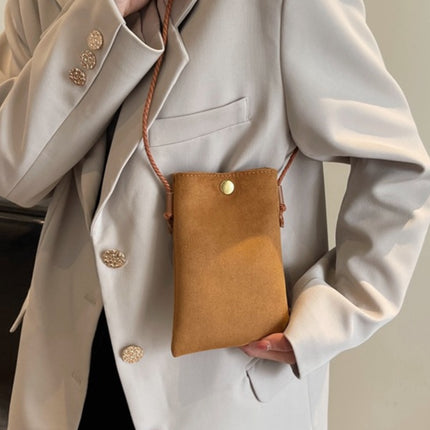 Suede Snap Down Crossbody Bag