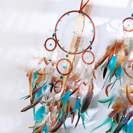 2023 New Dream catchers Retro 5 Ring Dream Catchers Home Decoration Indians Natural Stone Tree of Life Dreamcatcher Wall Hanging