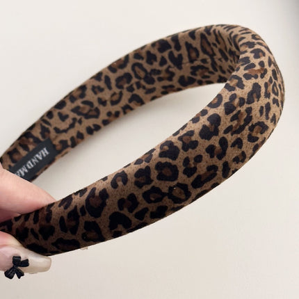 Leopard Polyester Wide Headband