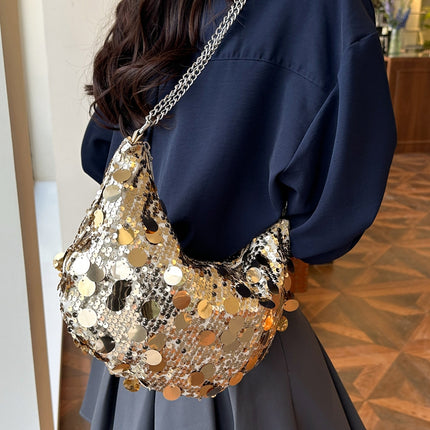 Sequin Chain Crossbody Bag