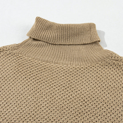 Solid Color Turtleneck Short Sleeve Sweater