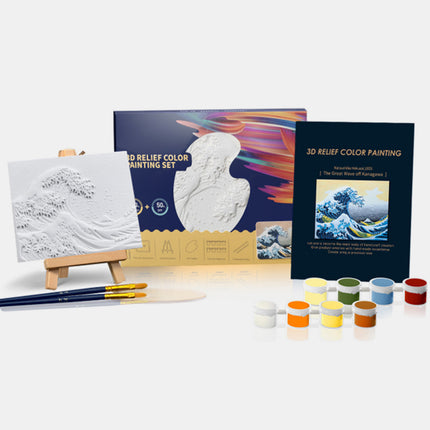 Relief The Great Wave off Kanagawa DIY 3D Oil Painting Kit