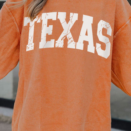 TEXAS Round Neck Long Sleeve Sweatshirt - Vickie Lynn's