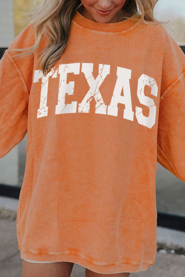 TEXAS Round Neck Long Sleeve Sweatshirt - Vickie Lynn's